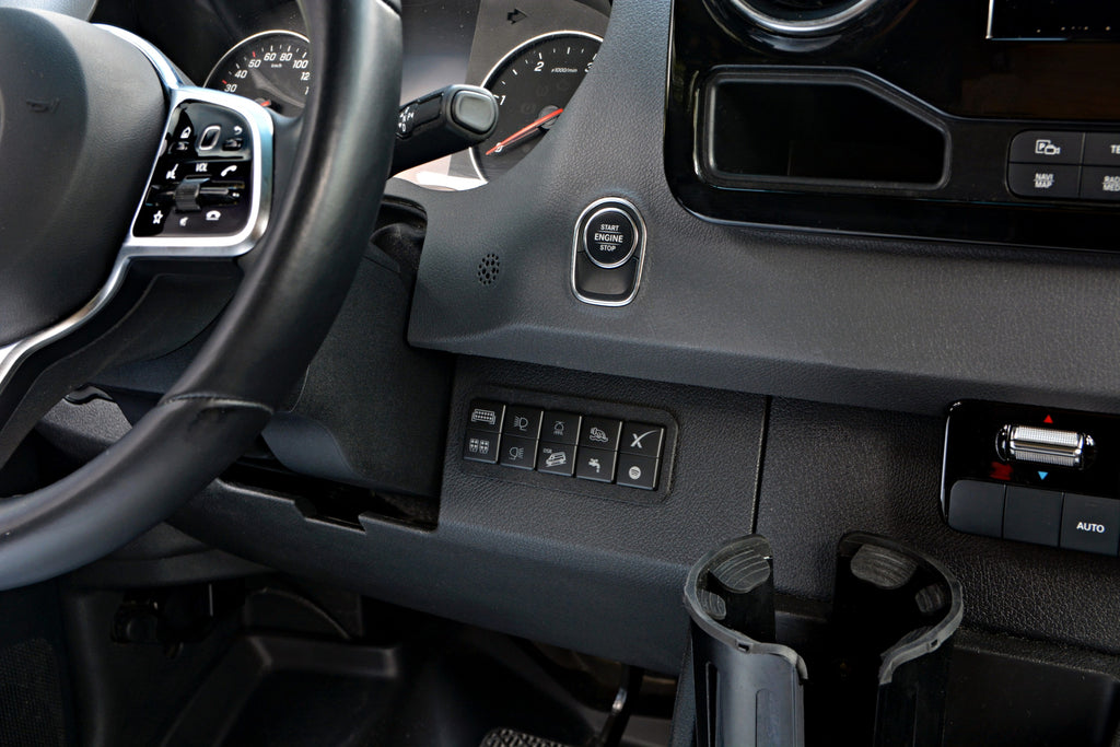 Mercedes-Benz Sprinter 907/VS30 Right side 10-Switch Dash Panel.
